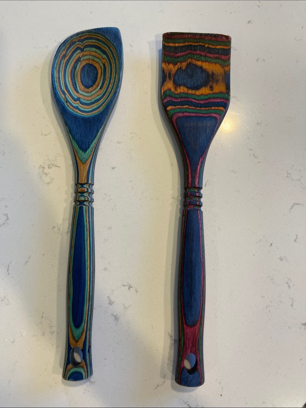 Handcrafted Multicolor Pakkawood Spoon and Spatula Set